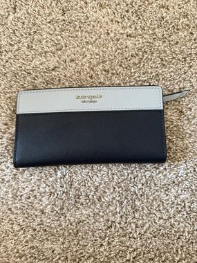 kate spade Navy Leather Wallet with ID Window